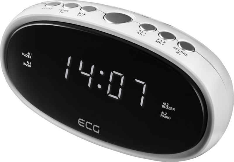 ECG Radiowecker »RB 010« Weißes LED-Display mit Reduzierung der Helligkeit, 2 Weckzeiten, PLL FM Radio mit digitaler Abstimmung, 10 Vorwahlen für FM-Sender