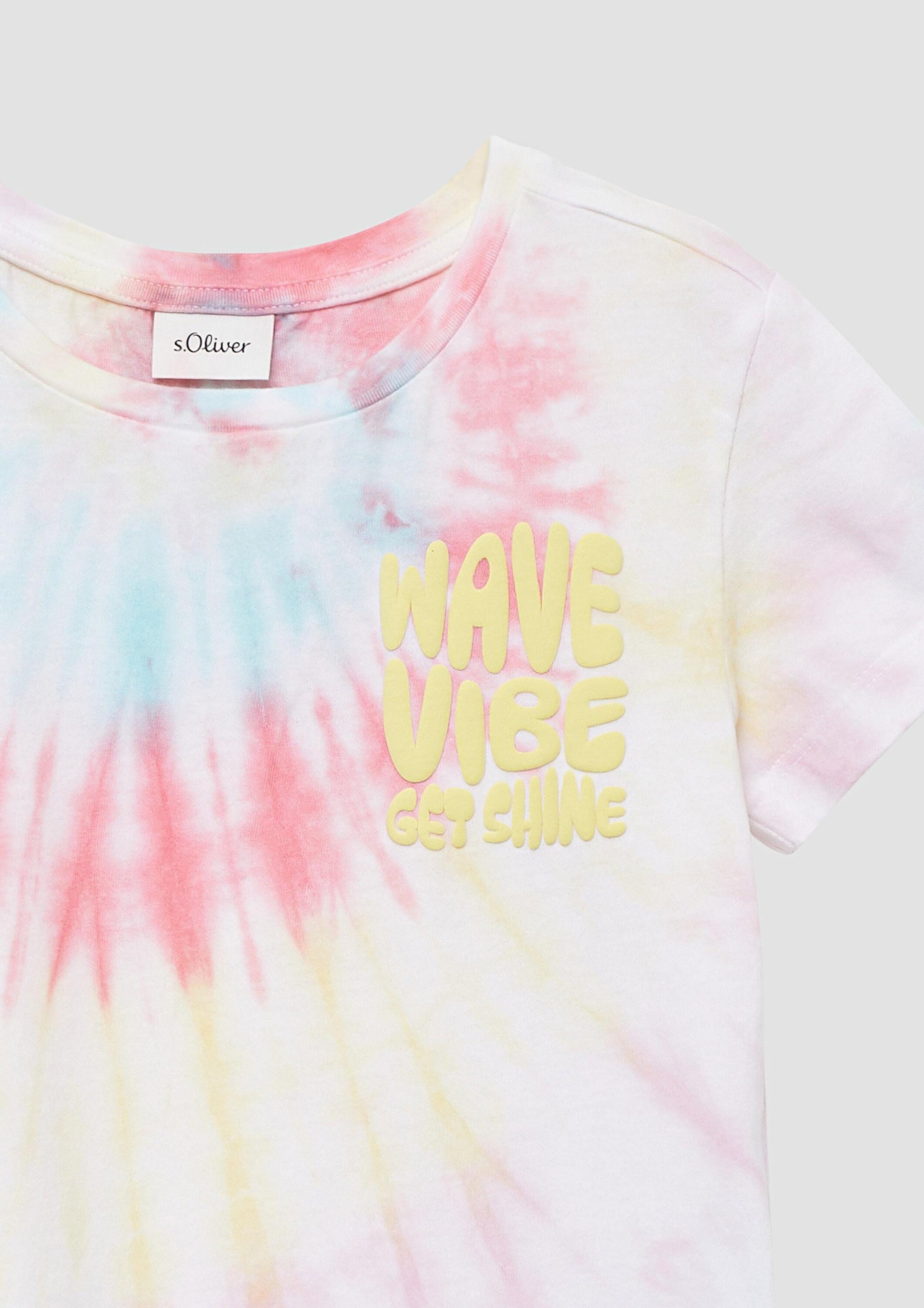 s.Oliver Kurzarmshirt T-Shirt T-Shirt im Loose Fit mit Batikmuster