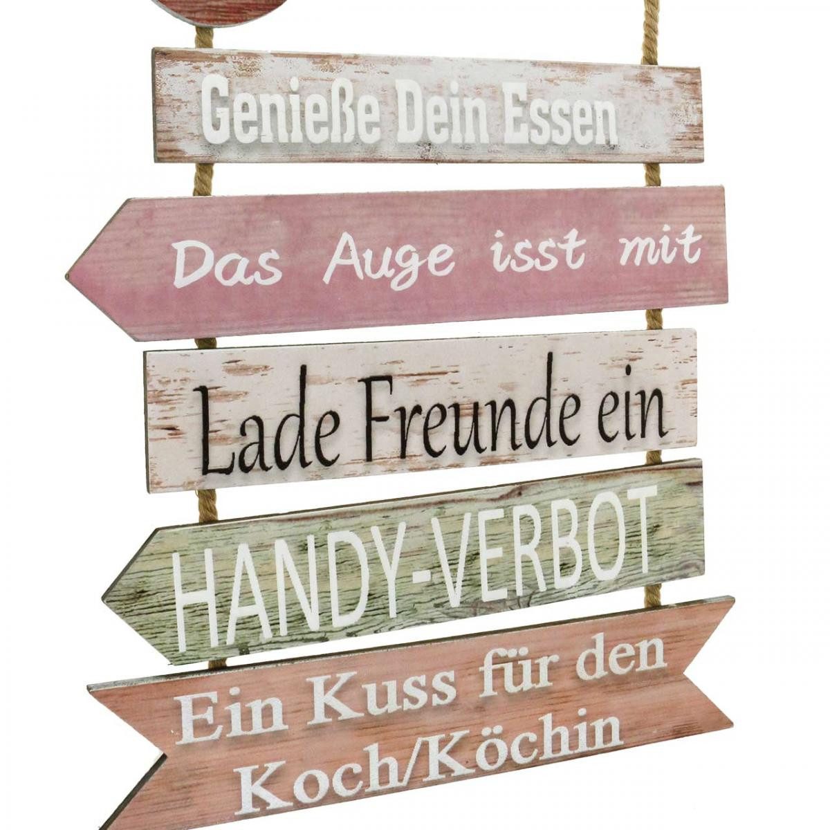Florists Products Hängedekoration Deko Holzschild Küchenregeln Vintage Wanddeko Geschenkidee