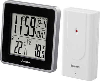 Hama Wetterstation (Außensensor, Funk, Innen-/Außentemperatur, Funkuhr, Wecker, Kalender)