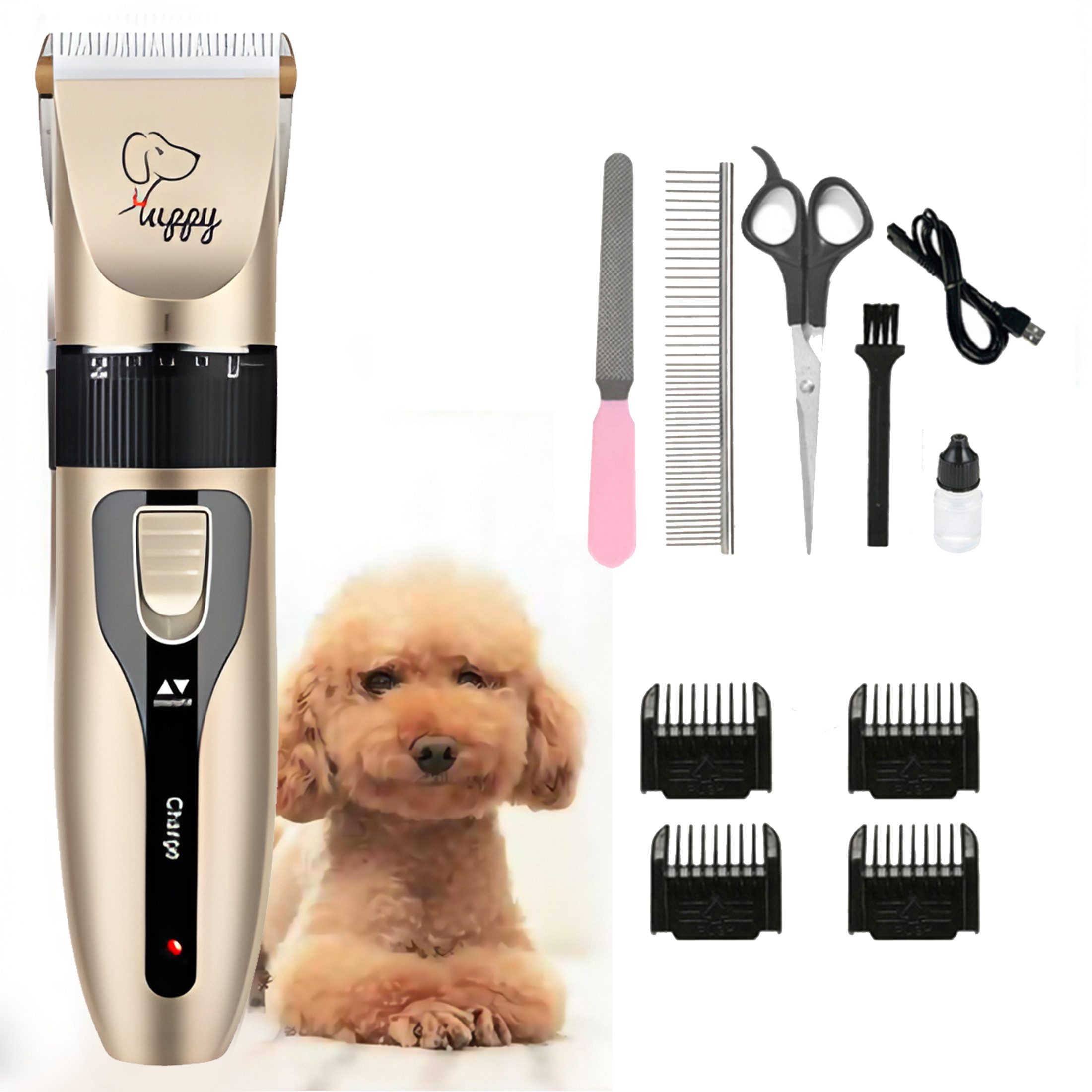 Hundeschermaschine 12er Set Tierhaarschneidemaschine, Tierhaarschneider mit