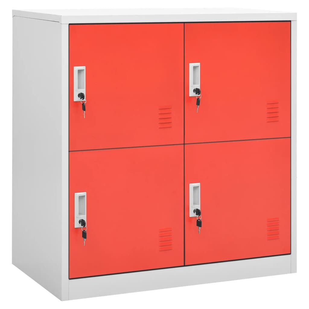 vidaXL Schranksystem Schließfachschränke 2 Stk. Hellgrau und Rot 90x45x92,5cm Stahl (2-St)
