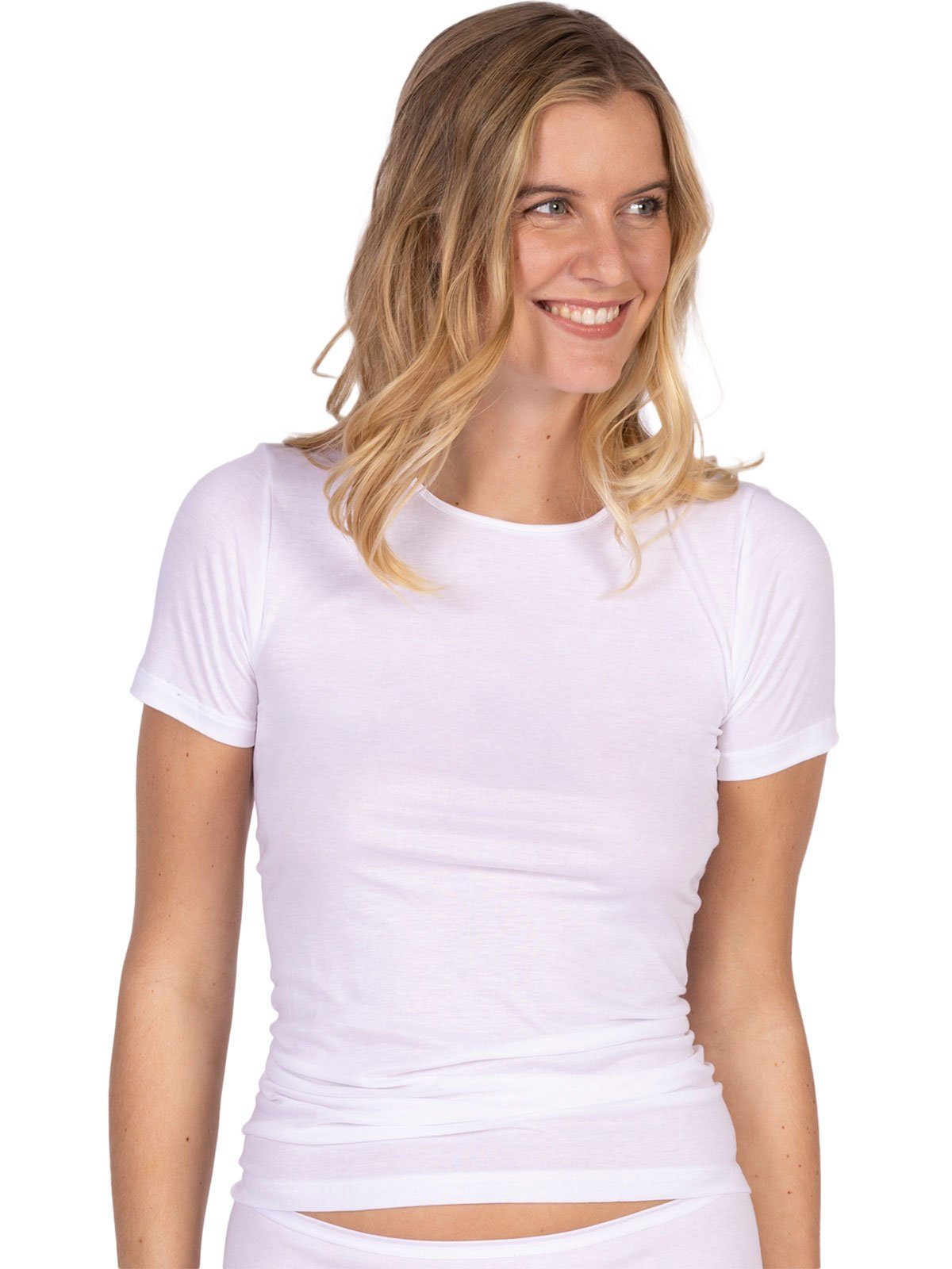Von Shirt Motion C. Unterhemd weiss Damen Halbarm Nina (Stück, nahtlos 1-St)