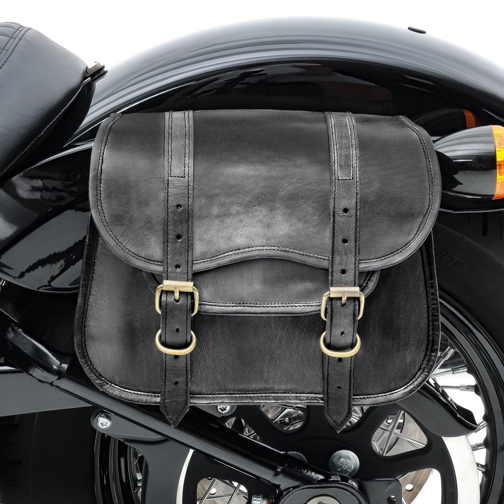 Craftride Satteltasche Motorrad Satteltasche SV1 # Vintage Tasche 8 l schwarz