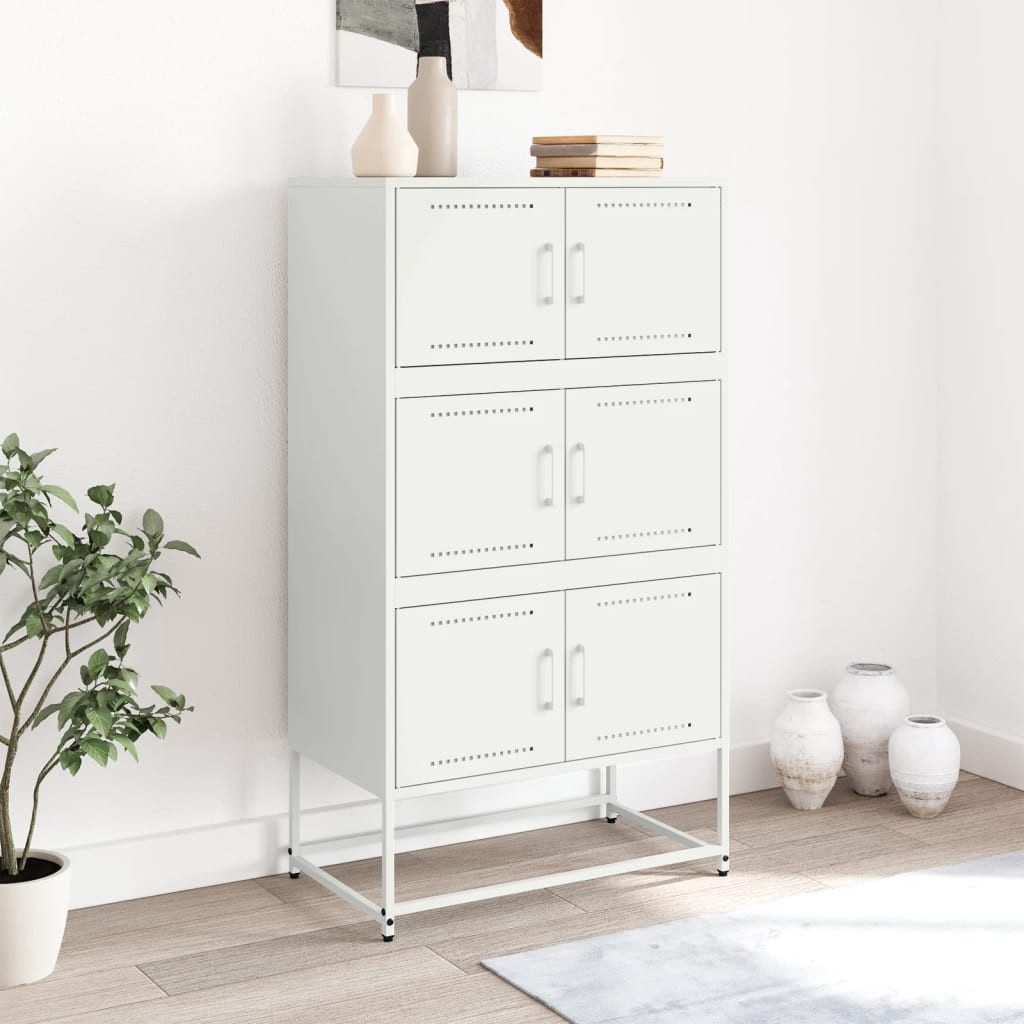 vidaXL Sideboard Sideboard Weiß 68,5x38,5x123,5 cm Stahl (1 St) günstig online kaufen