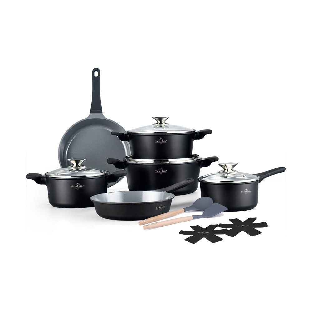 Swiss-Haus Topf-Set Swiss Haus® Induktions-Kochgeschirr-Set – 14-teiliges Set Schwarz