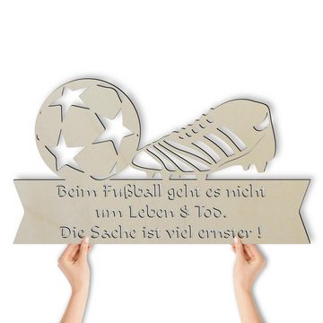 Namofactur LED Dekolicht LED Wandlampe Fußball Holz Wand Deko Lampe I Kinder & Erwachsene, Ohne Zugschalter/Stern, LED fest integriert, Warmweiß