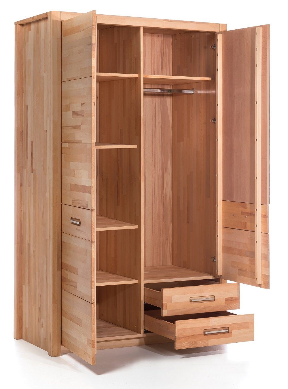 bv-vertrieb Kleiderschrank Kleiderschrank Schlafzimmerschrank Wildeiche Spiegelschrank - (3617)