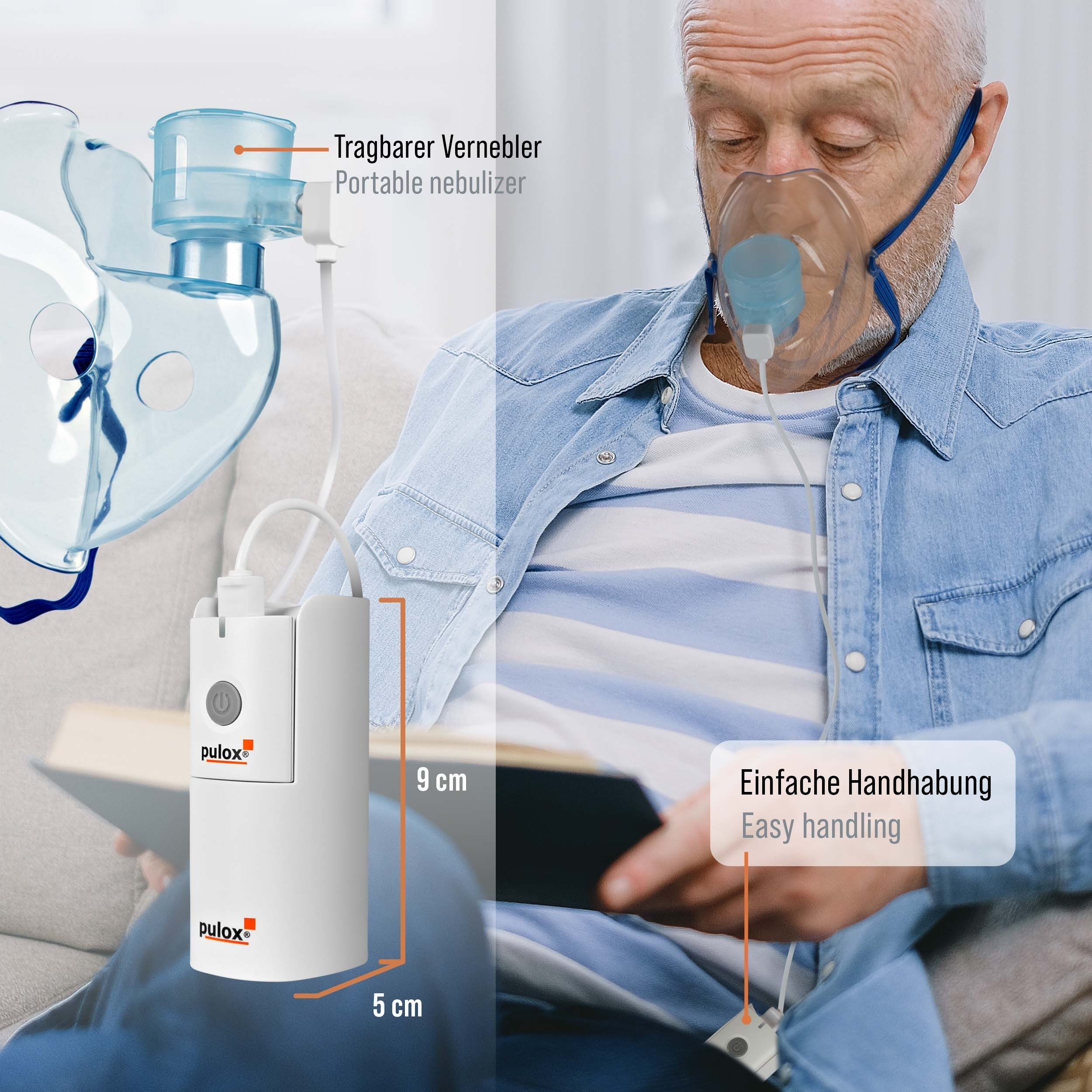 pulox Inhalator IN-200 Vapo - Portabler Nebulizer Vernebler mit Masken