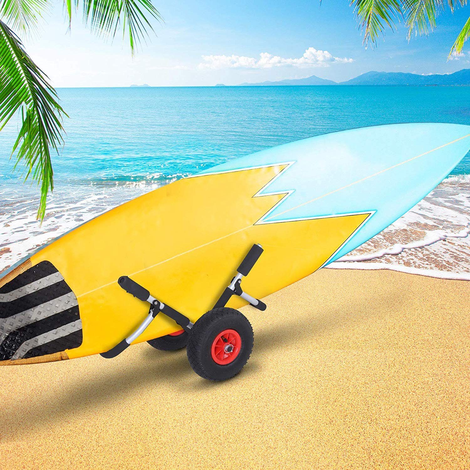 HOMCOM Wakesurfboard Surfwagen gepolstert