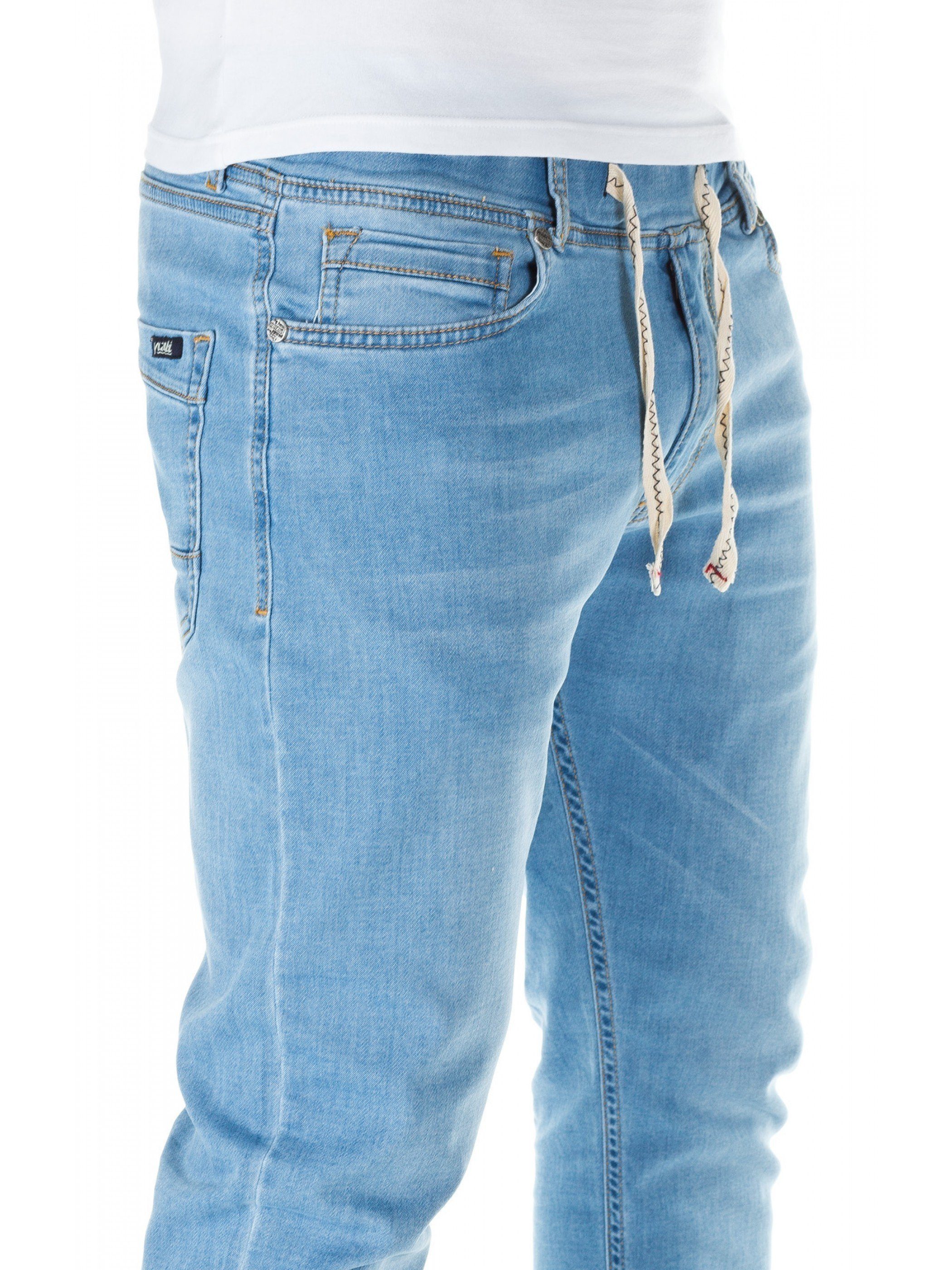 Blau in Jeans, Stretch-Anteil Jeansoptik 7746) Schmale blue Yazubi (dark mit Slim-fit-Jeans Herren Sweathose Rick