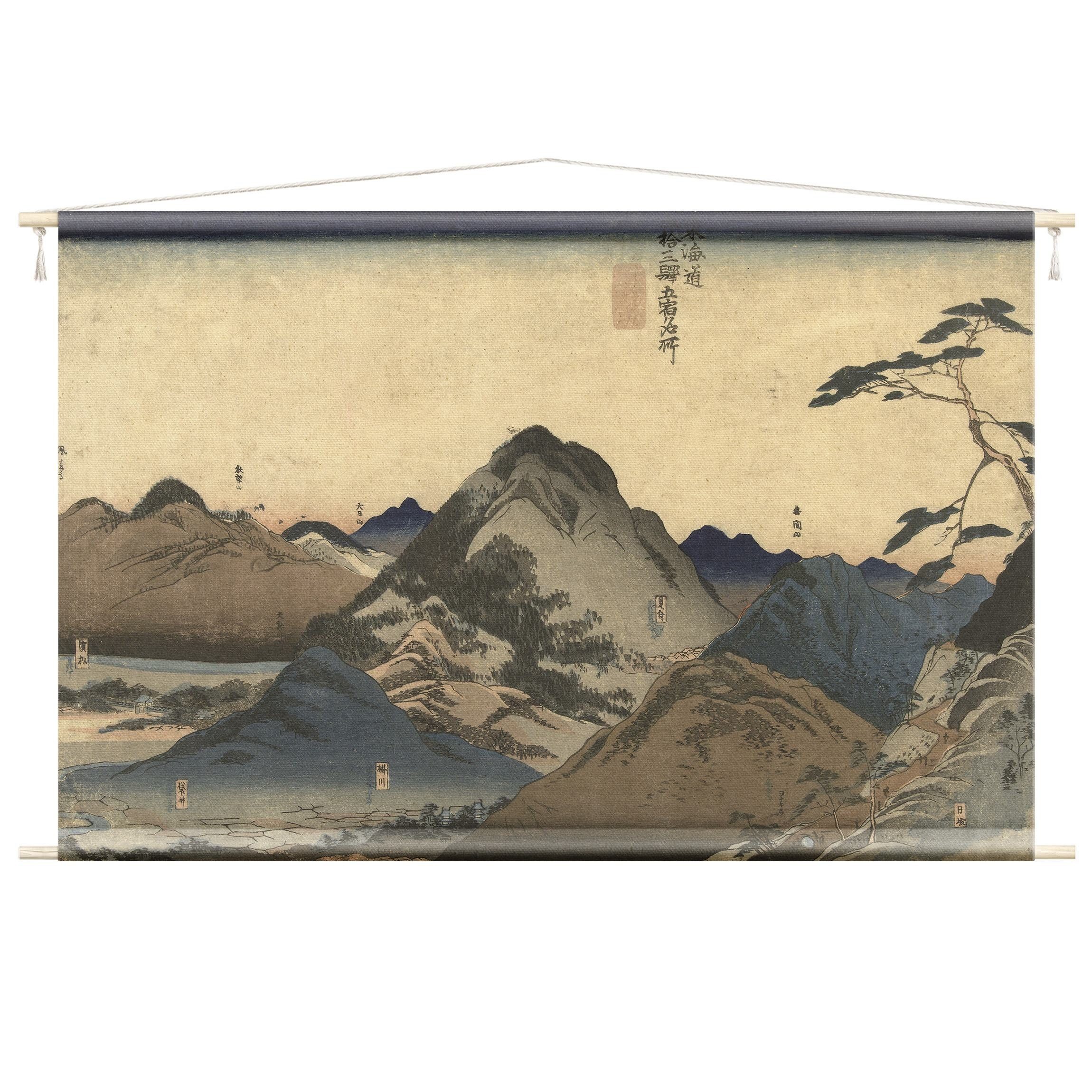 Bilderdepot24 Wandteppich modern Vintage Aquarell Natur Orientalisch blau, rechteckig, Höhe: 2.6 mm, großes Wandbild aus Natur-Baumwolle Wandbehang Stoffbild Tuch Wollseil
