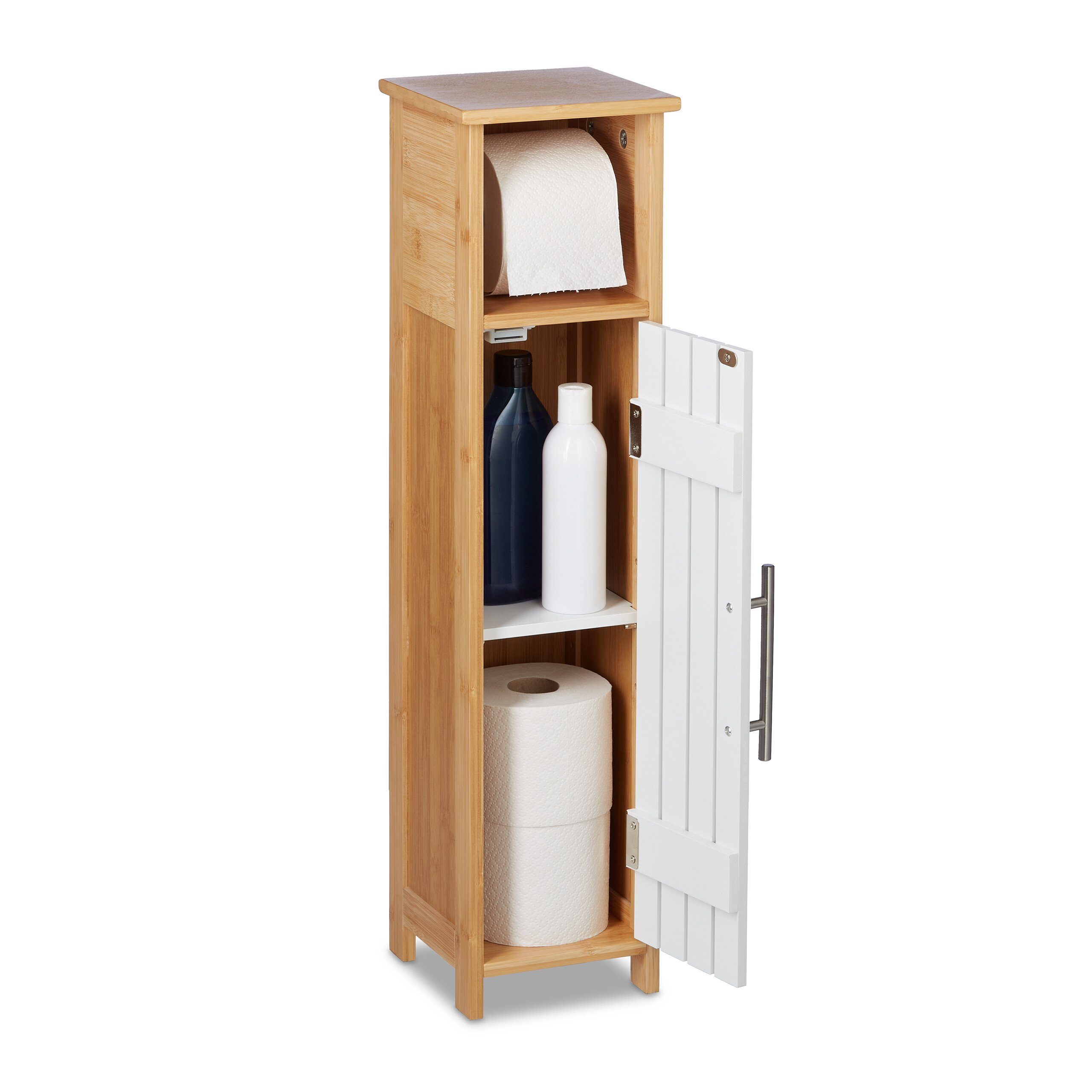 relaxdays Toilettenpapierhalter stehend Holzoptik günstig online kaufen