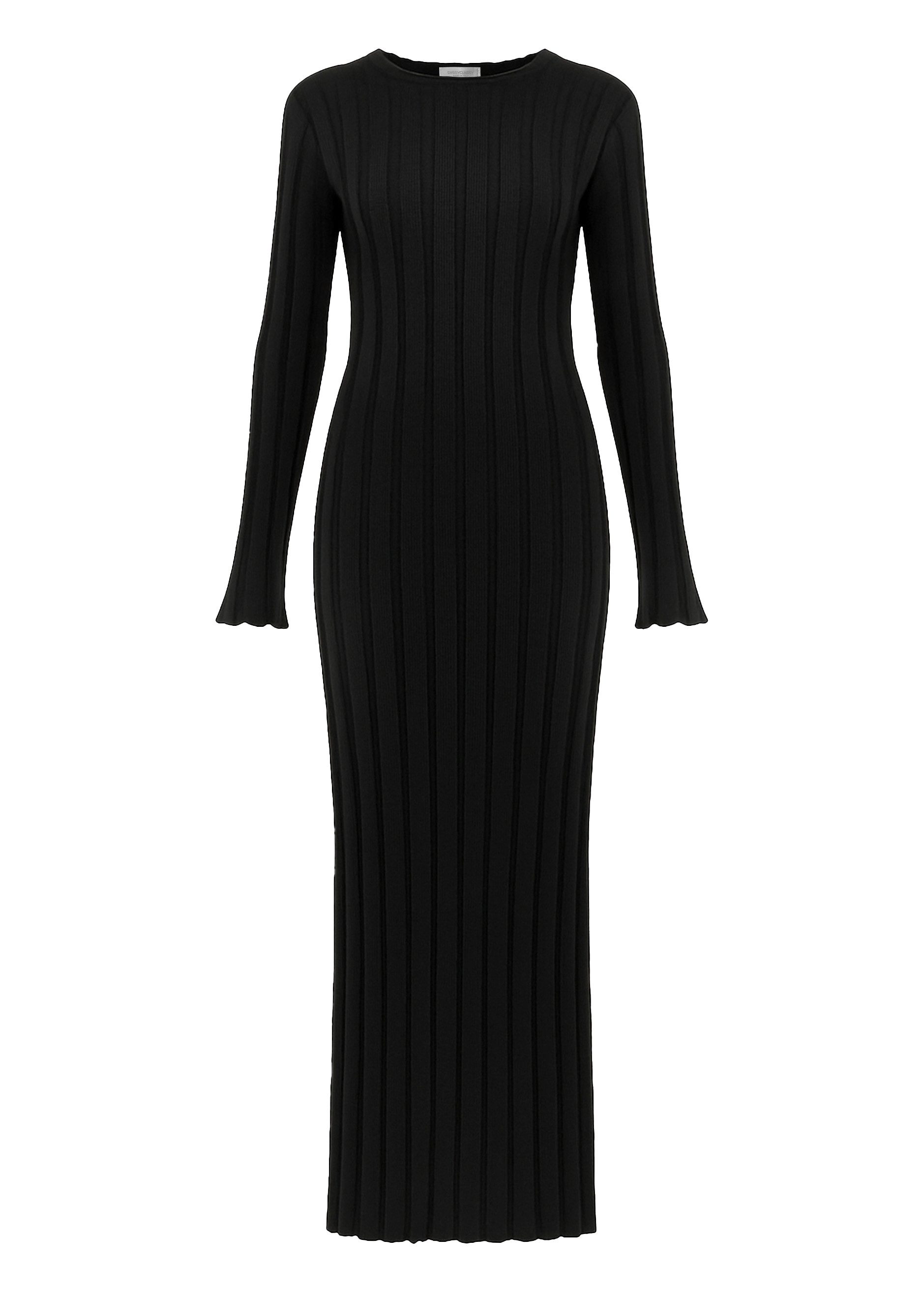 SASSYCLASSY Midikleid Maxi-Strickkleid für Damen Elegantes Kleid in Rippstr günstig online kaufen