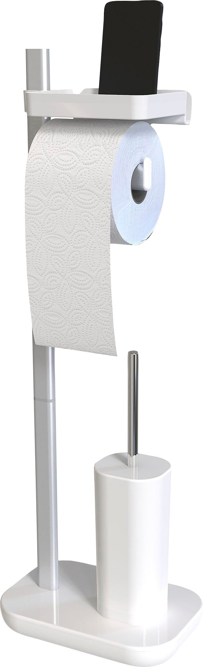 Bischof WC-Garnitur Stena, WC-Komplettsystem, Alu-Kunststoff, Ablage, TPE-Bürste, beschwert