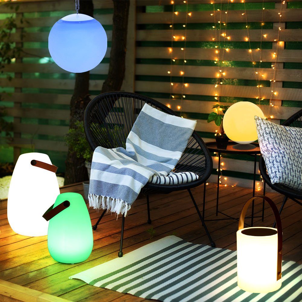 Solarlampe inklusive, Outdoor Leuchtmittel LED Warmweiß, Tischlampe Außen Akku Garten USB etc-shop Außen-Tischleuchte, Tischleuchte