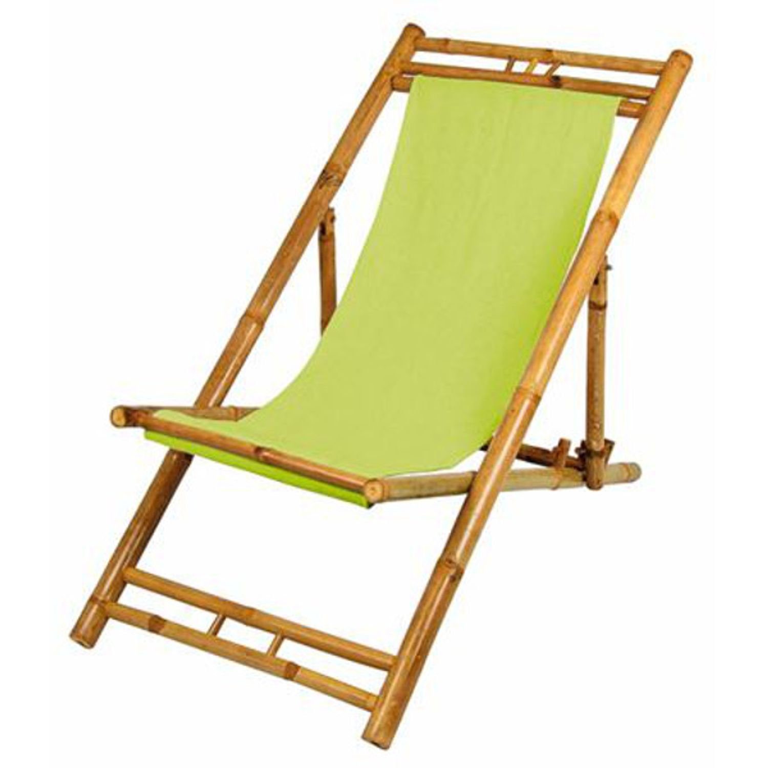 BURI Gartenstuhl Bambus Relax Liegestuhl Grün günstig online kaufen