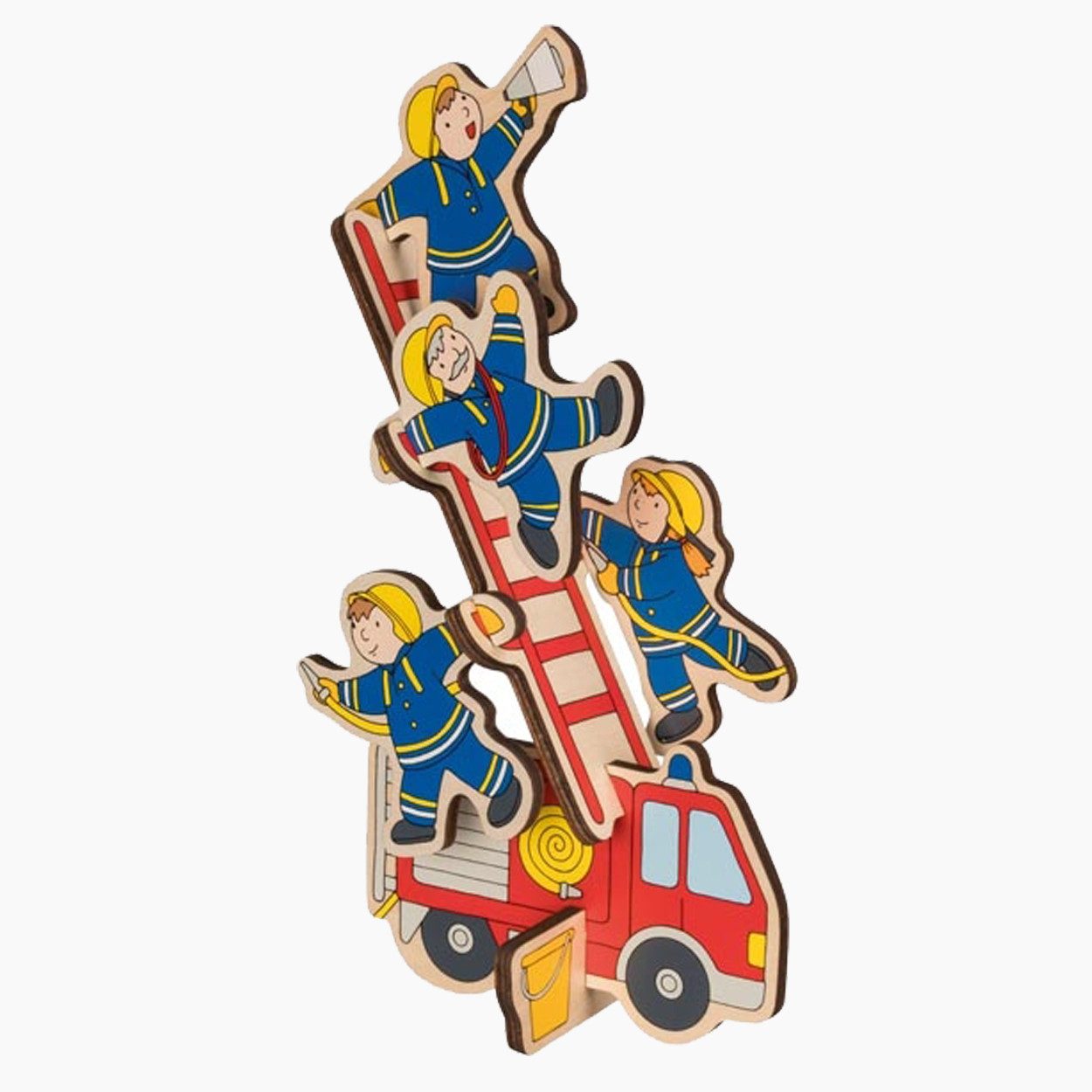 goki Konturenpuzzle Aufstellpuzzle Feuerwehr, 8 Puzzleteile, actiongeladenes Puzzle für kleine Helden