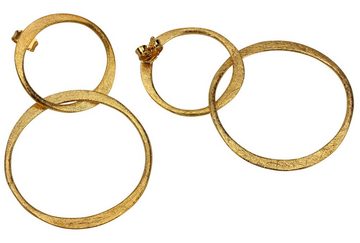 SILBERMOOS Paar Ohrhänger Markante Schmiede-Ohrhänger vergoldet, 925 Sterling Silber