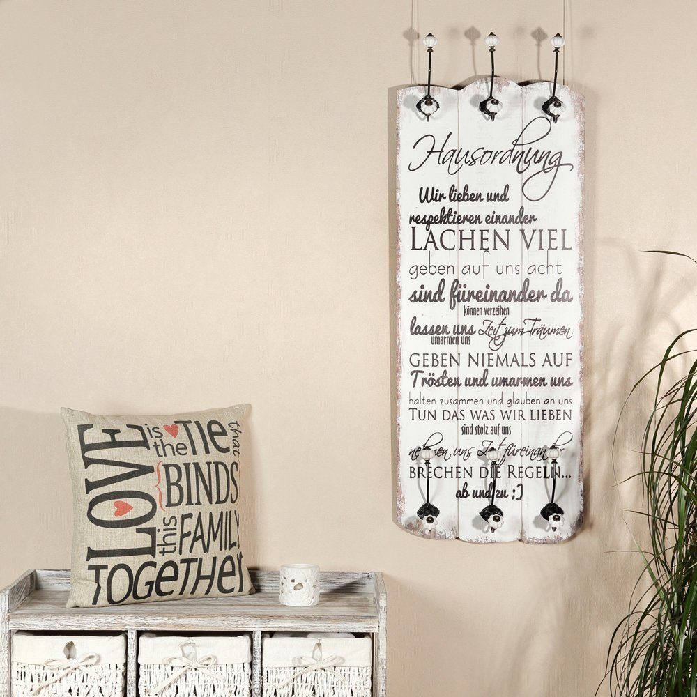 Melko Wandgarderobe Garderobenpaneel Wandgarderobe mit Kleiderhaken in Weiß günstig online kaufen