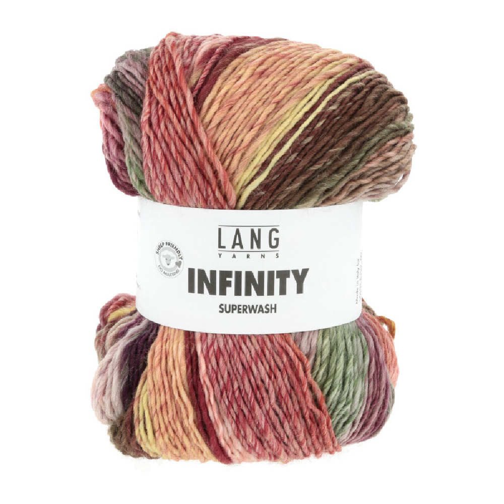 LANG YARNS INFINITY Häkelwolle, 260 m (100 Gramm), Merinowolle mit unregelmaßigen Farbverläufen mulesingfrei