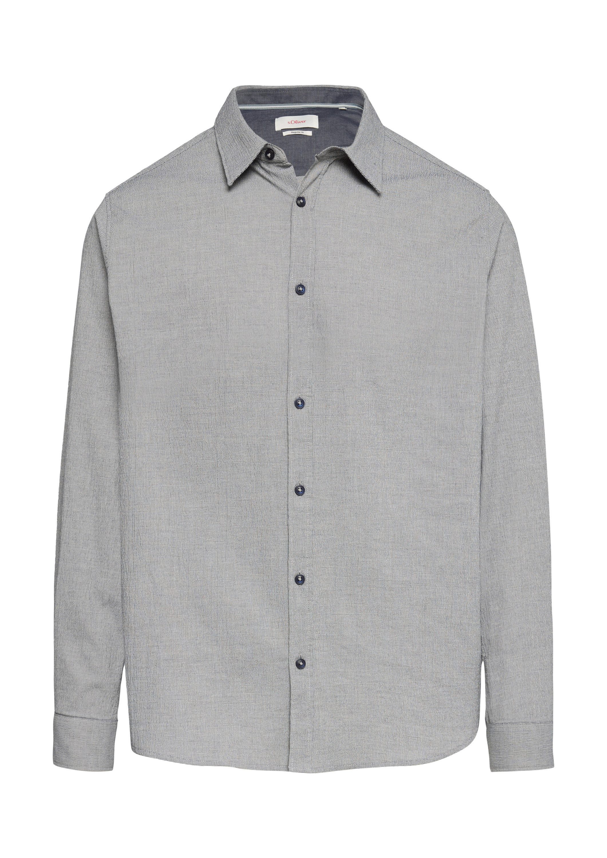 s.Oliver Langarmhemd Hemd Strukturiertes Hemd aus Seersucker günstig online kaufen
