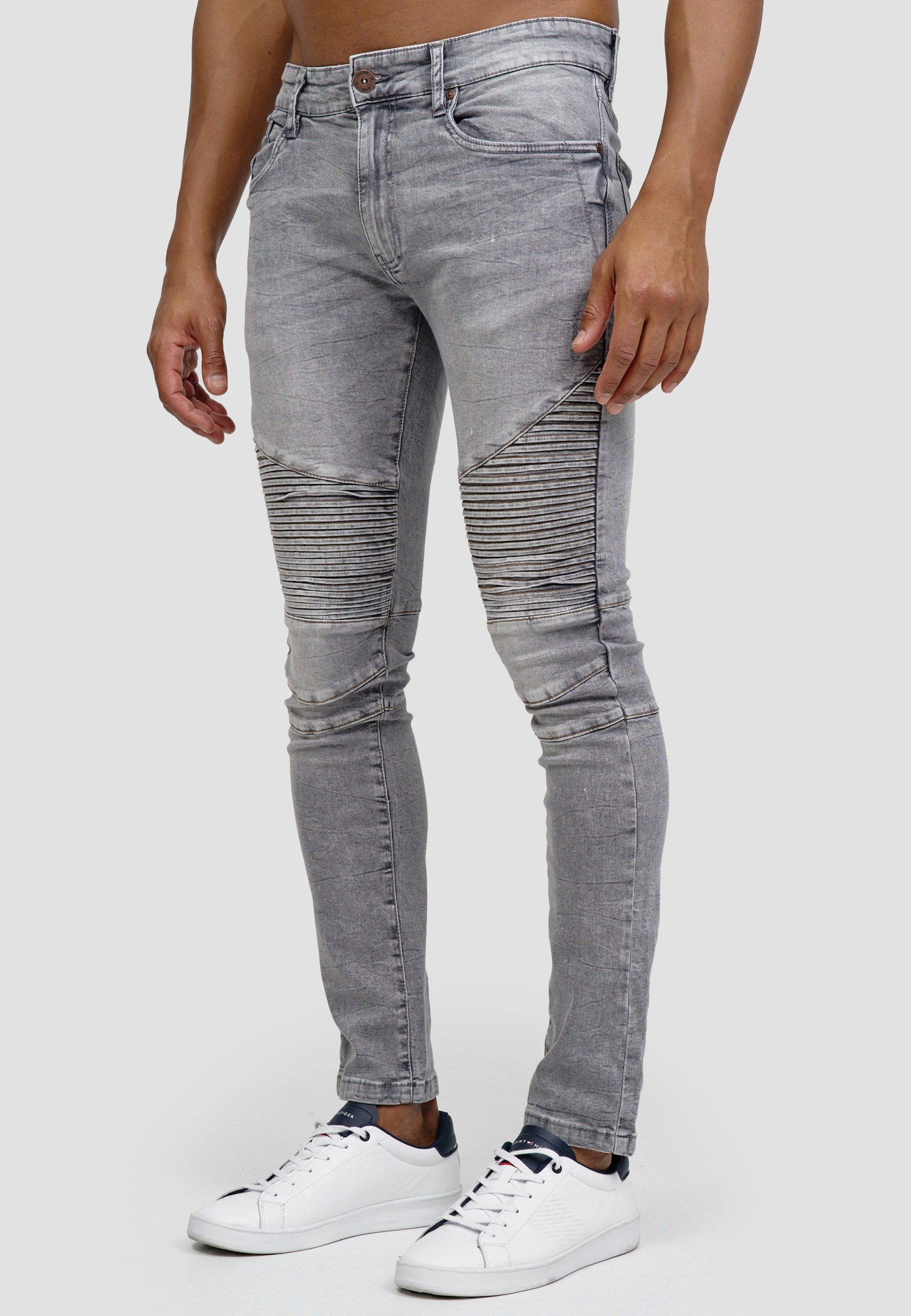 Indicode Vintage Grey Boston Slim-fit-Jeans