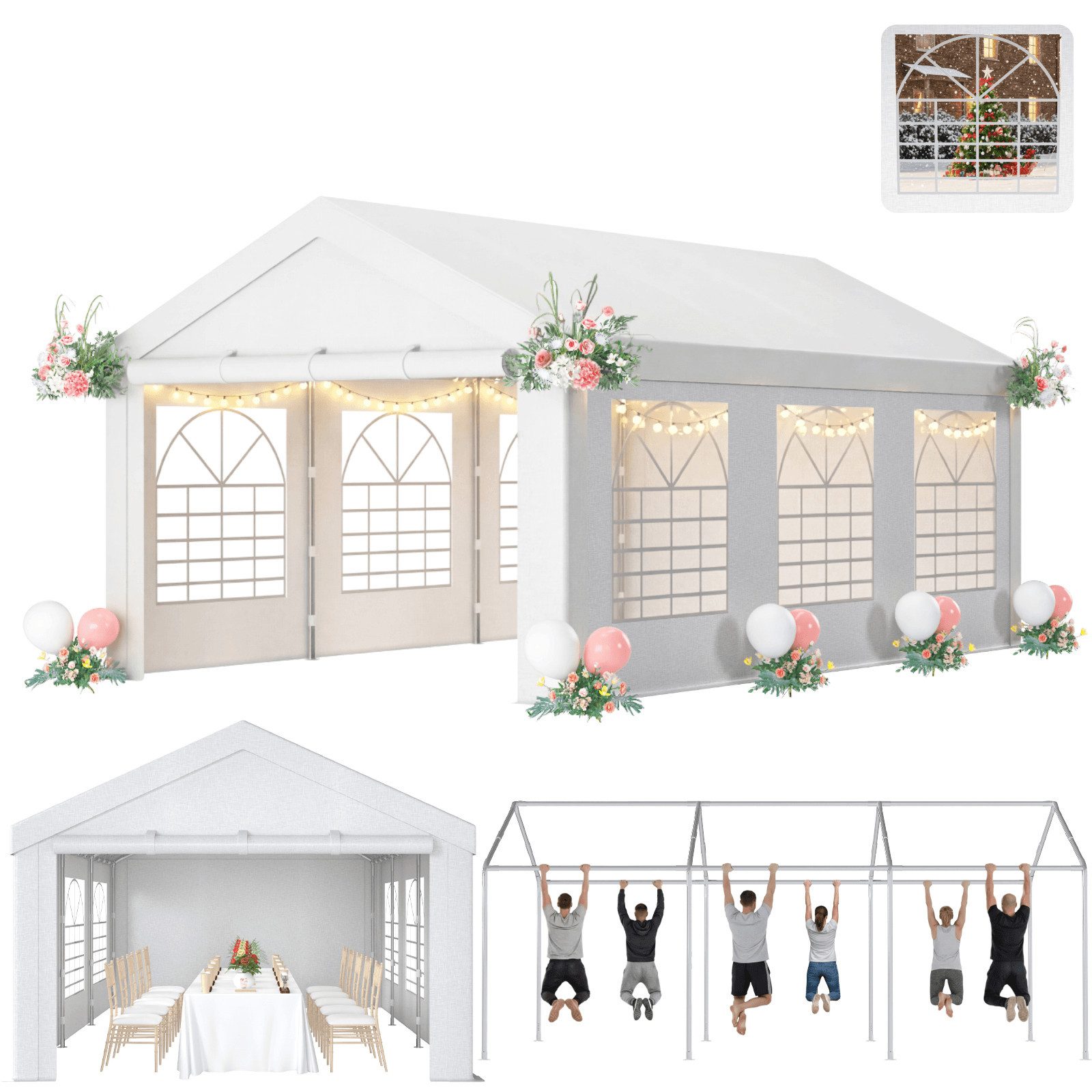 HOMALL Pavillon Partyzelt 3x4/3x6/4x6/4x8/4x10m, Pavillon winterfest und wa günstig online kaufen