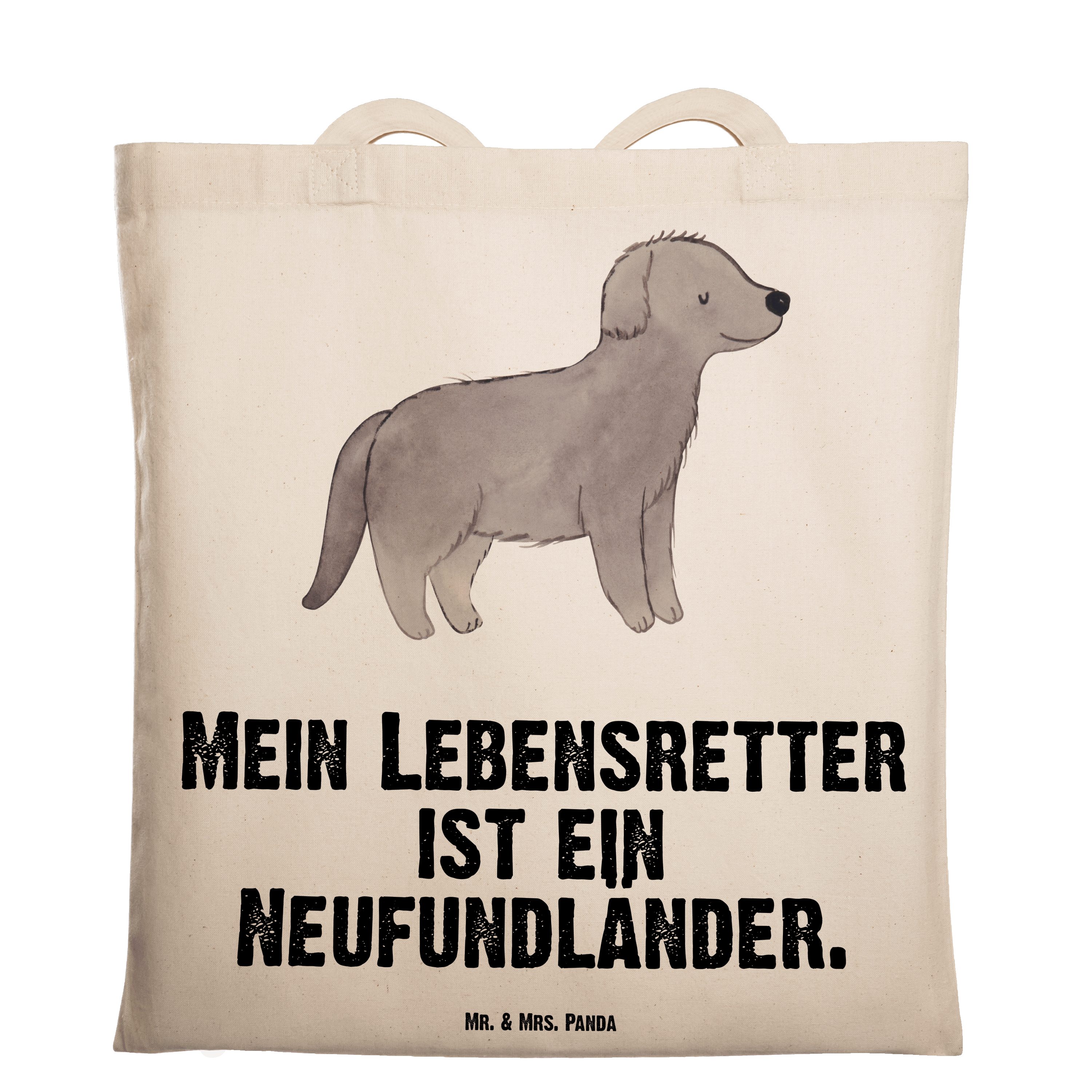 Neufundländer Geschenk, Mrs. - Panda Newfound Beutel, & Mr. Tragetasche Lebensretter - (1-tlg) Transparent