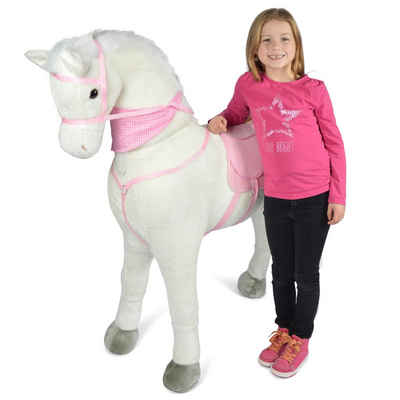 Pink Papaya Stehpferd »XXL Stehpferd für Kinder Luna 125 cm«, Sattel Pferd zum Reiten, Spielpferd
