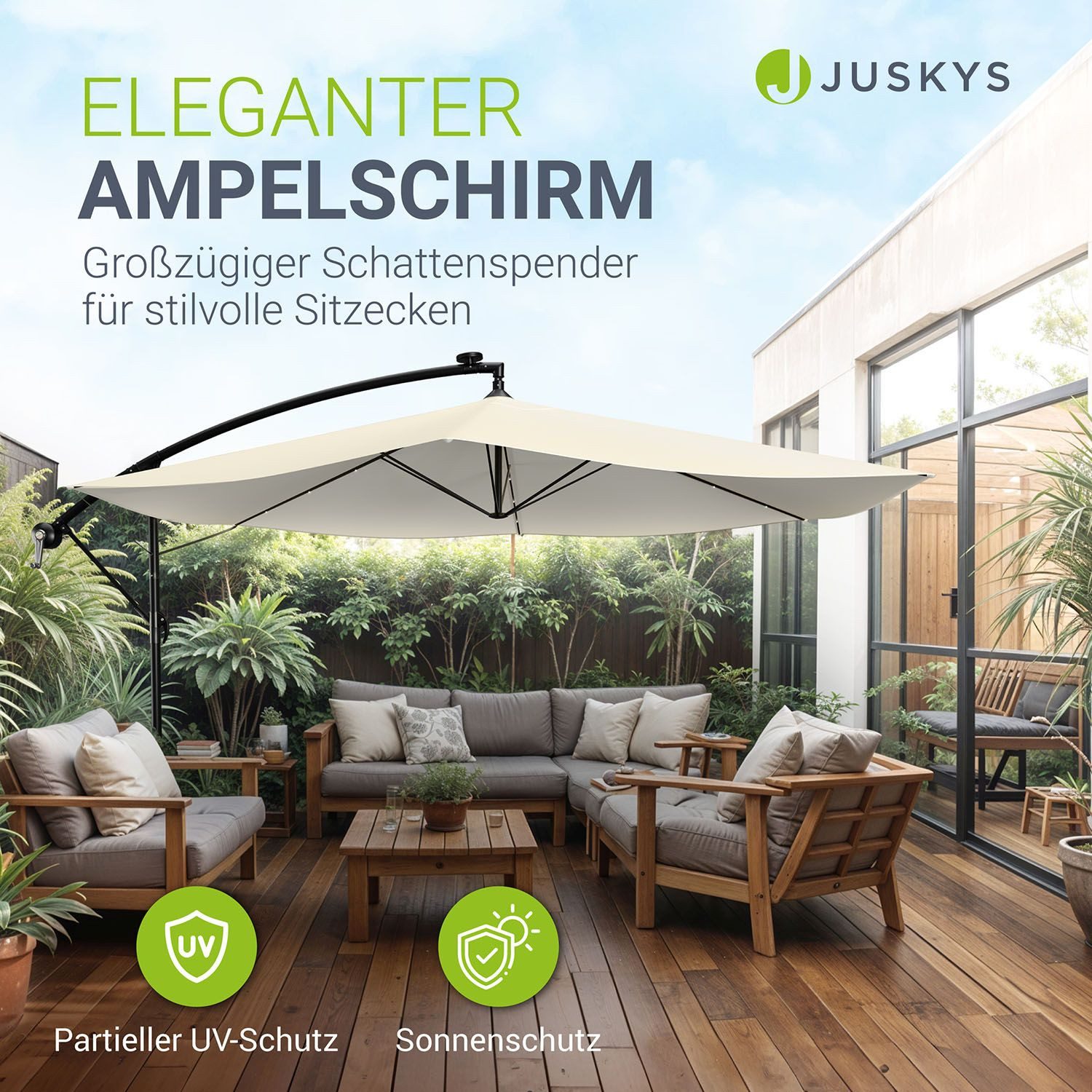 Juskys Ampelschirm Brazil, Sonnenschirm 330 cm günstig online kaufen