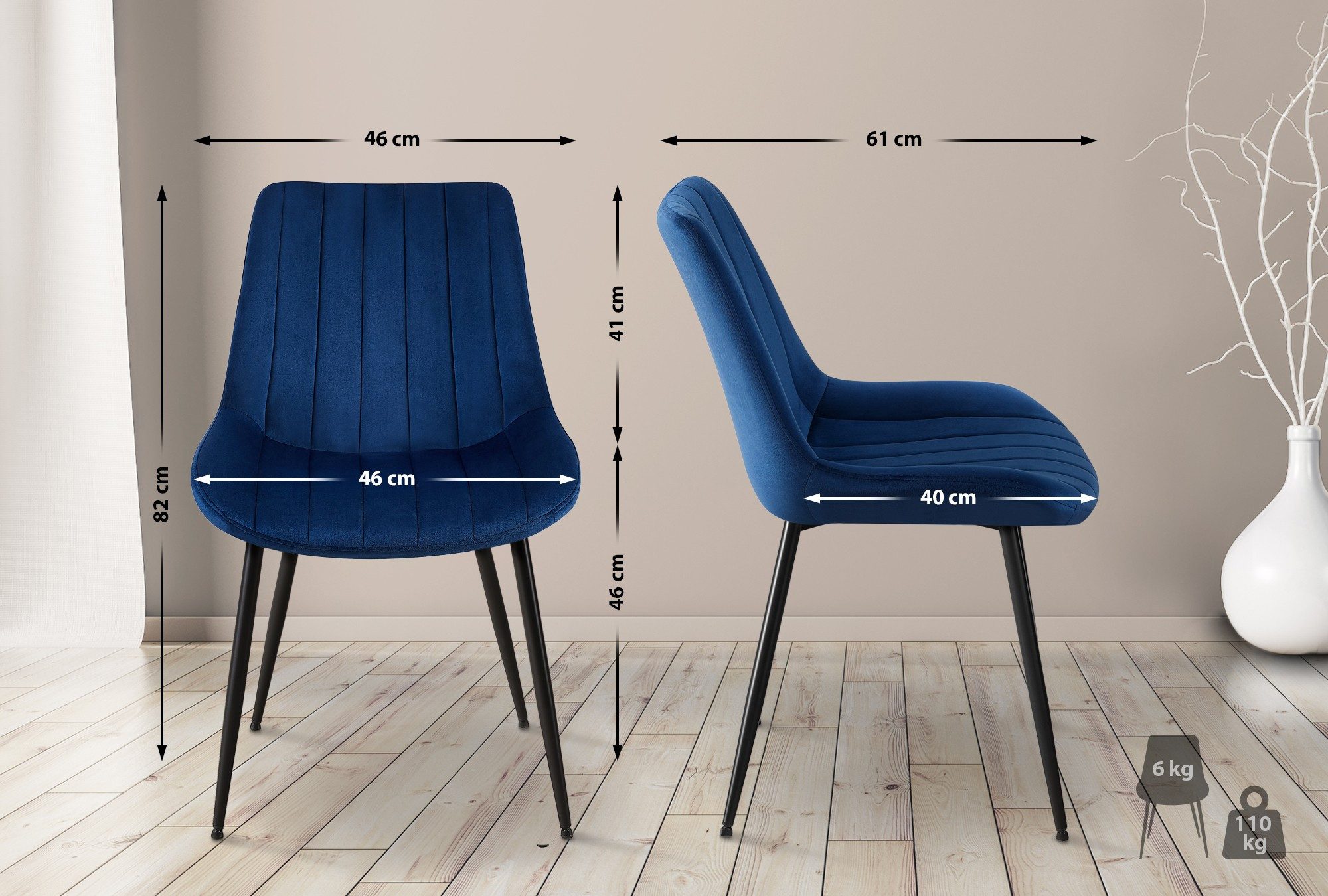 CLP Esszimmerstuhl Rahden Samt (2er Set), günstig online kaufen