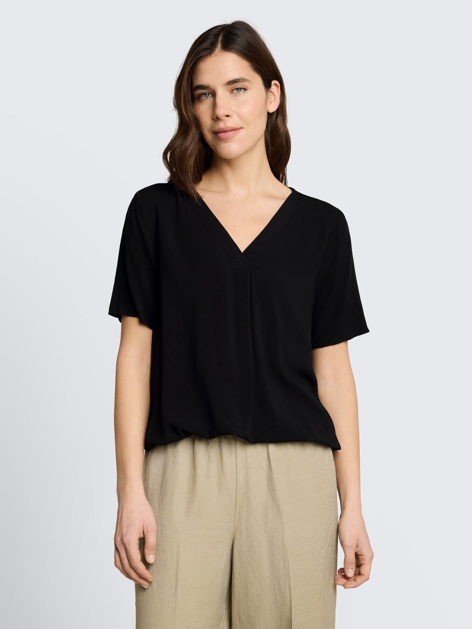 TOM TAILOR Kurzarmbluse Blusen & Shirts Bluse aus Viskose