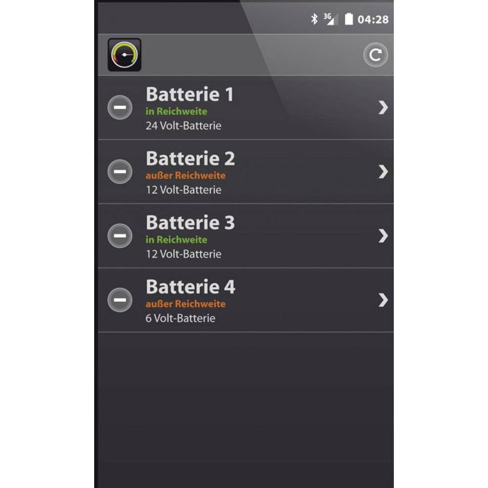 intAct Batterieüberwachung 12V Bluetooth® Verbindung, Verbindung, (Bluetooth® Autobatterie-Ladegerät appfähig, Ladeüberwachung)