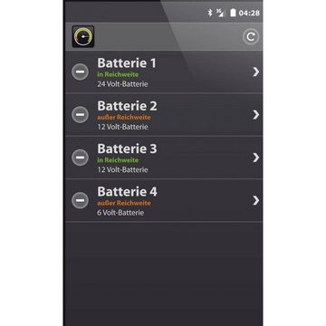 intAct Batterieüberwachung 12V Bluetooth® Verbindung, Autobatterie-Ladegerät (Bluetooth® Verbindung, appfähig, Ladeüberwachung)