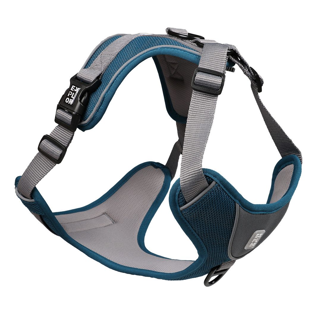 DUVO+ Hunde-Geschirr Duvoplus EXPLOR Ultimate Fit No-Pull-Geschirr - petrol blue Maße: XS