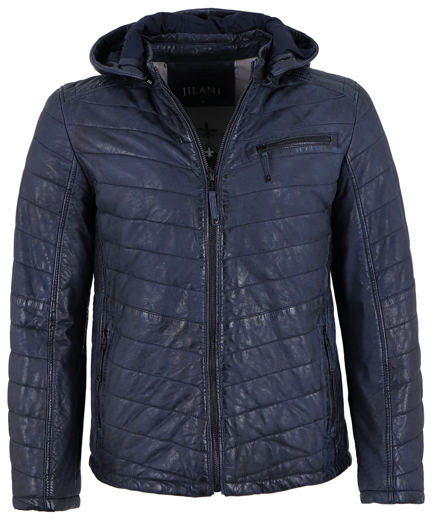 Jilani Lederjacke Simon-2 #KJ Echtleder Lederjacke Steppjacke Kapuze Lammnu günstig online kaufen