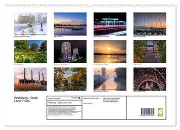 CALVENDO Wandkalender Wolfsburg - Stadt, Land, Fluss (Premium, hochwertiger DIN A2 Wandkalender 2023, Kunstdruck in Hochglanz)