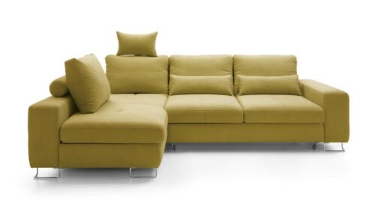JVmoebel Ecksofa Wohnzimmer Textil L-Form Sofas Sofas Ecke Ecksofa Couch Polstermöbel, Made in Europe Gelb