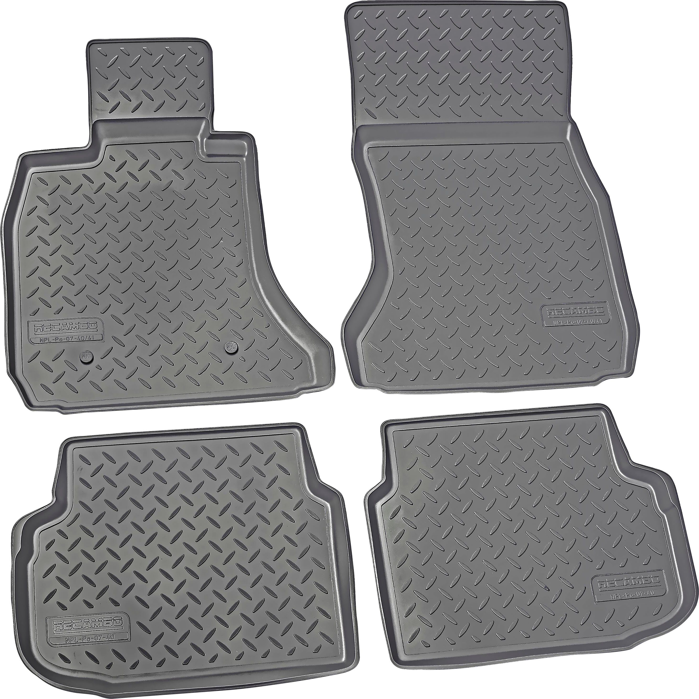 RECAMBO Passform-Fußmatten CustomComforts (4 St), für BMW 7er, F01 KURZ 2008 - 2015, perfekte Passform