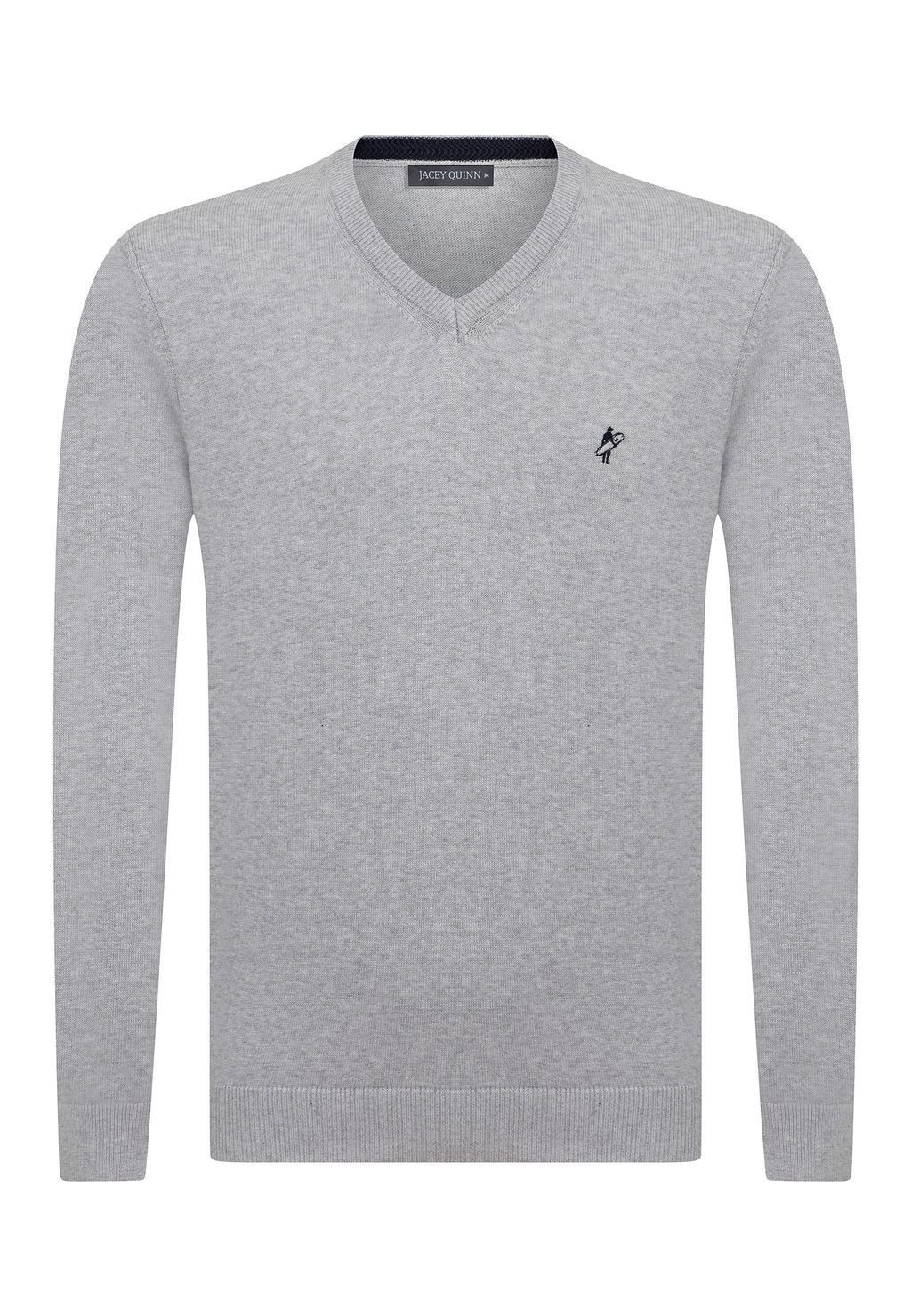 Jacey Quinn Sweatshirt V-Neck Cotton Pullover günstig online kaufen