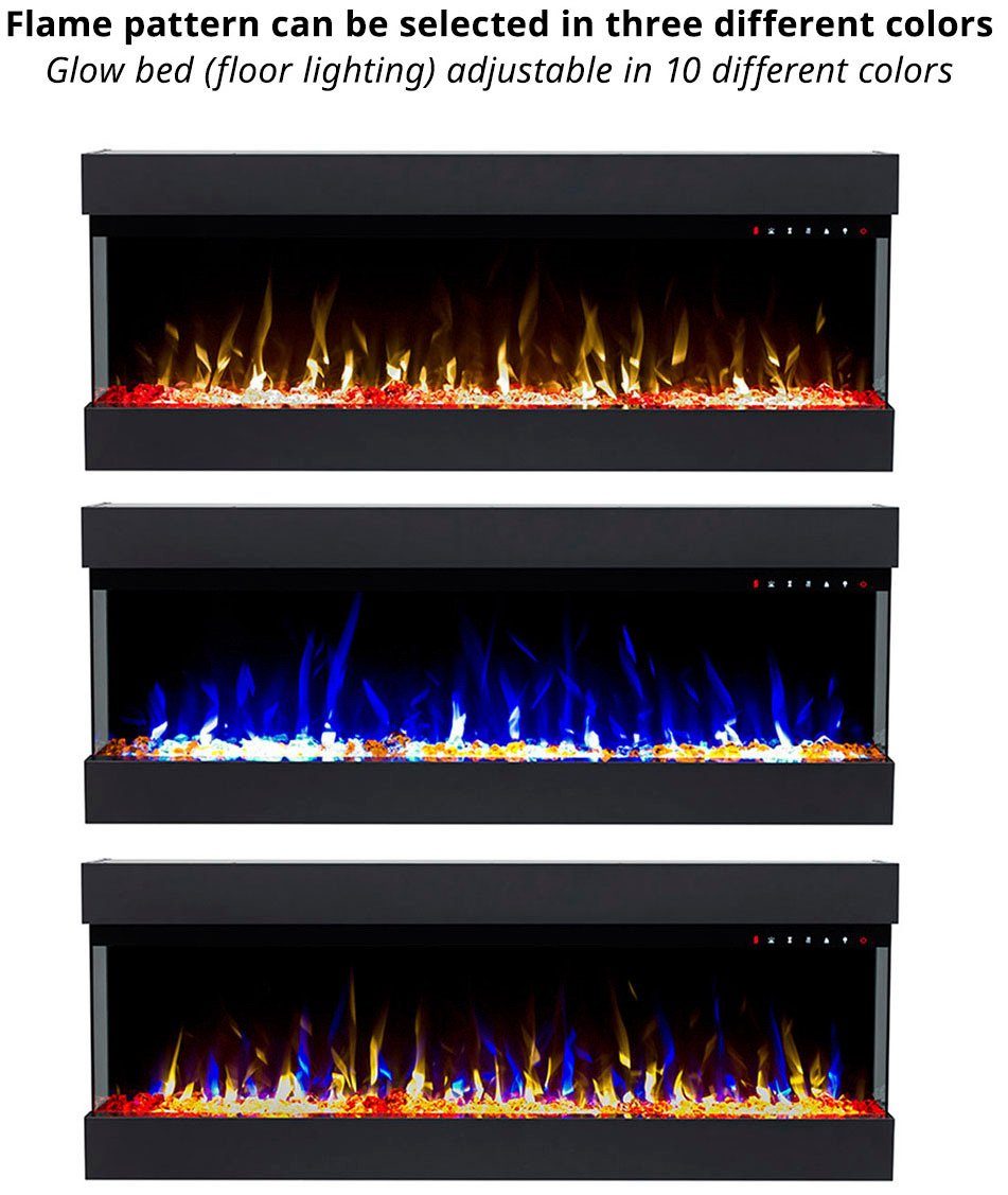 GLOW FIRE Elektrokamin »Edge 1600W, Insert mit & bis schwarz Fernbedienung LED«, Heizfunktion 36 Abschaltautomatik
