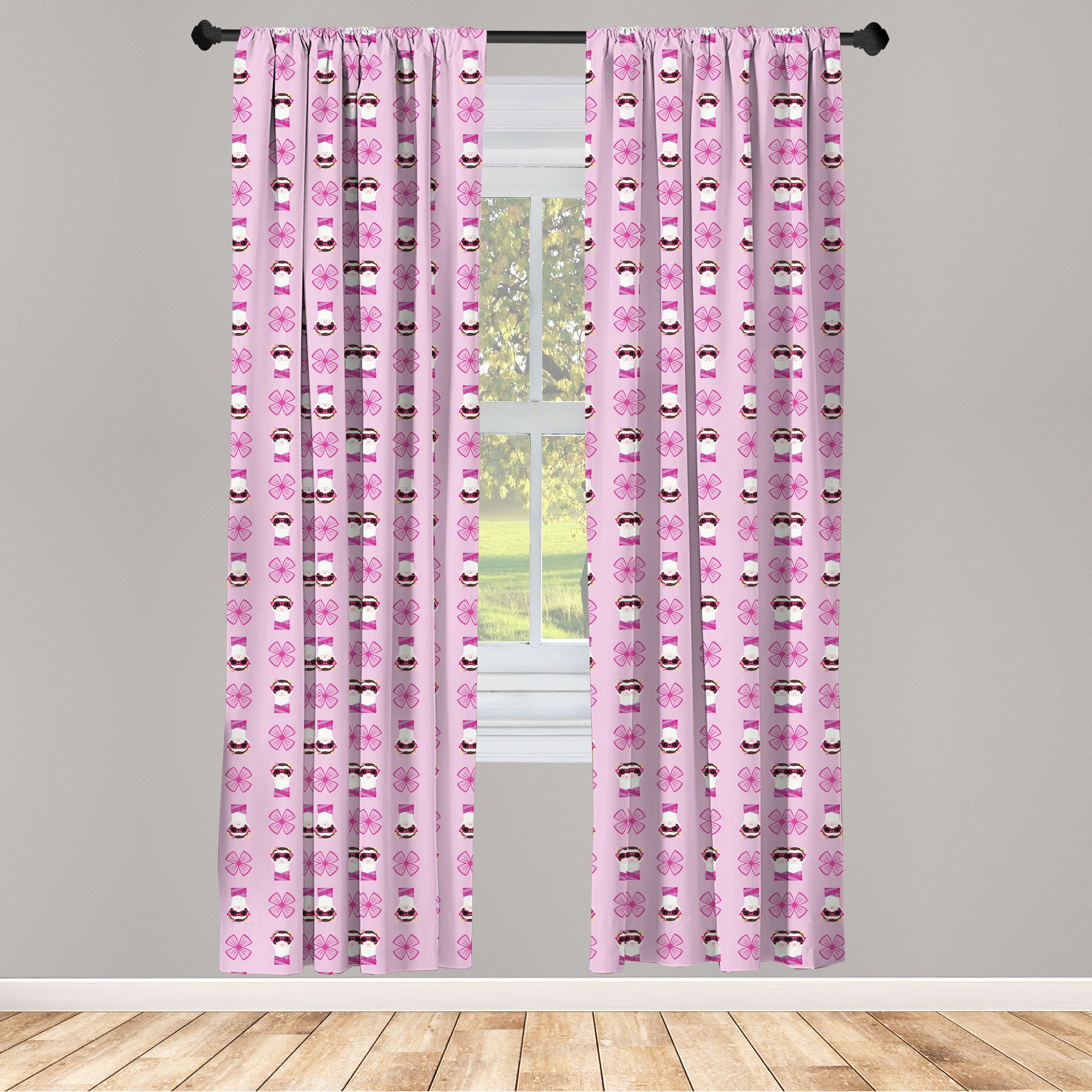 Gardine Vorhang für Wohnzimmer Schlafzimmer Dekor, Abakuhaus, Microfaser, Ferret Tier mit Brille Schal