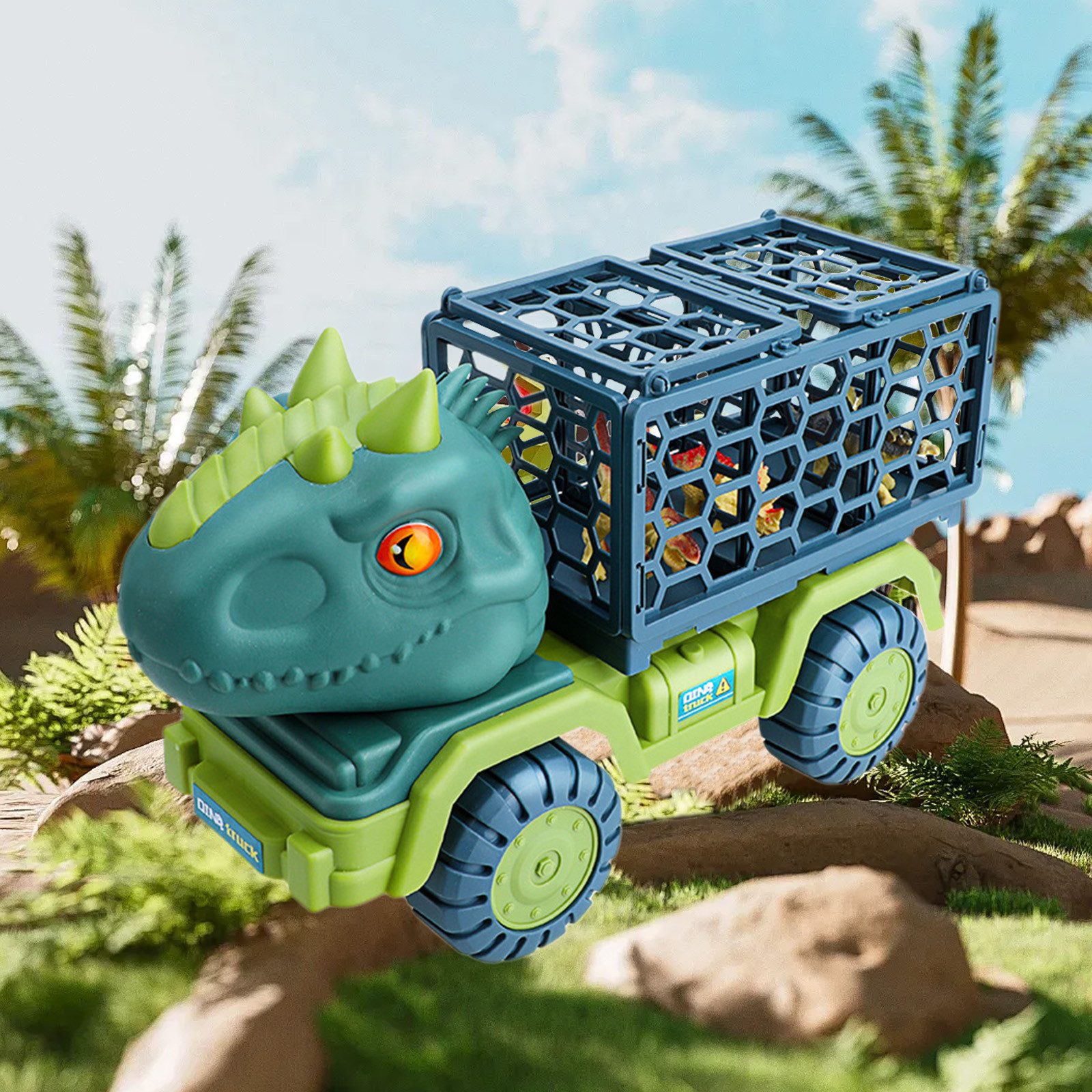 REDOM Spielzeug-Transporter Dino Truck Dinosaurier Spielset, (Triceratops D günstig online kaufen