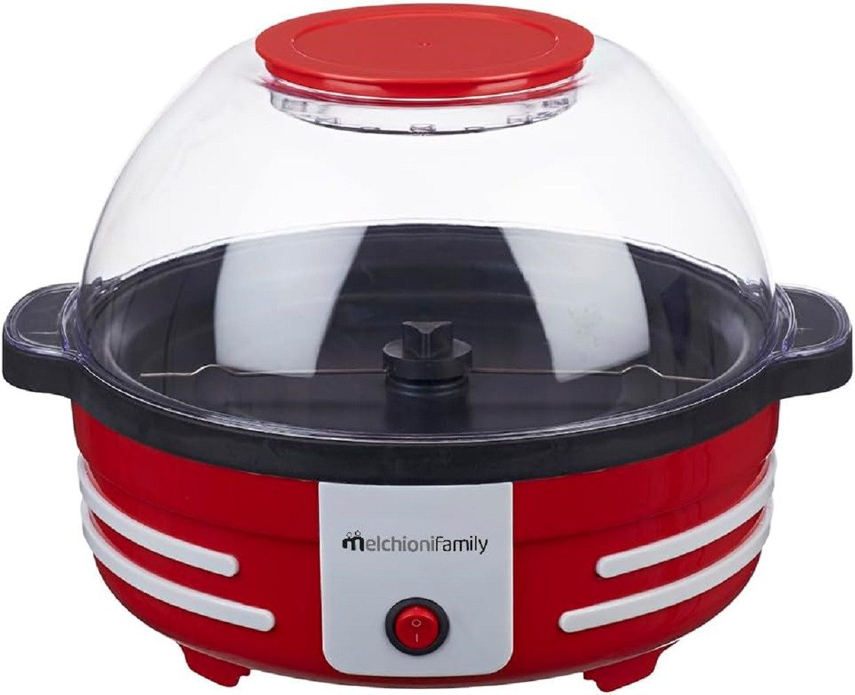 Melchioni Popcornmaschine Pop Corn Maker rund, 850 W, mit Drehsystem und Schüsseldeckel