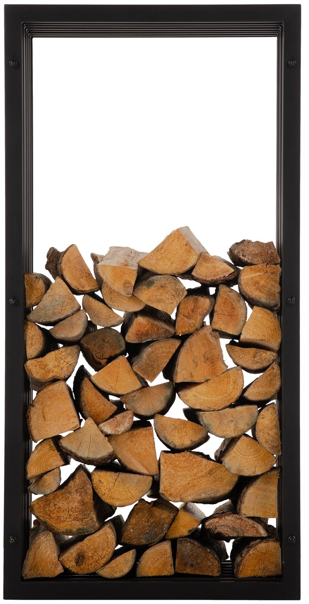 CLP Kaminholzregal Irving schwarz-matt, BxTxH:50x40x100 cm, (1er), stabil