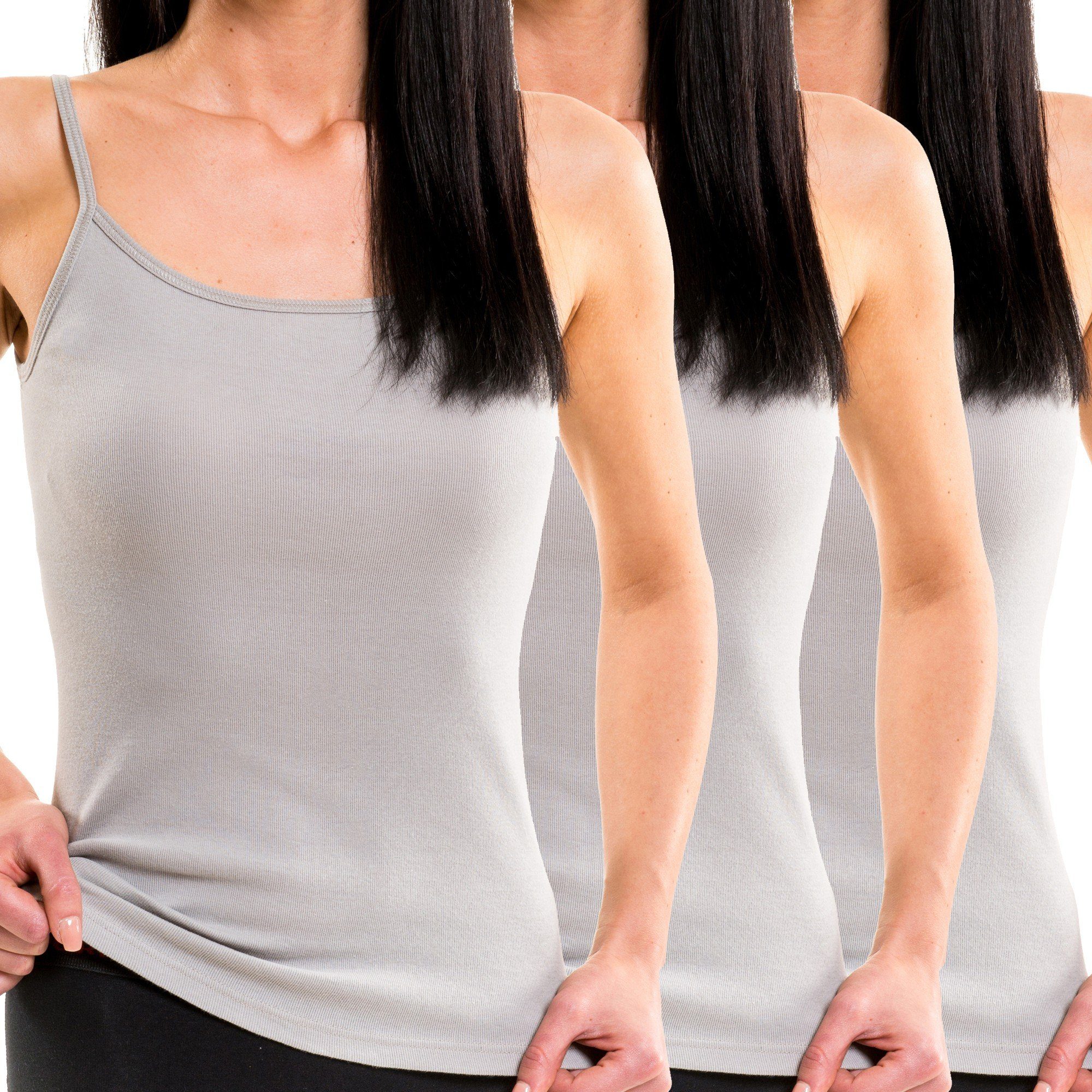 HERMKO Unterhemd 1560 3er Pack Damen Träger Top aus 100 % Bio-Baumwolle günstig online kaufen