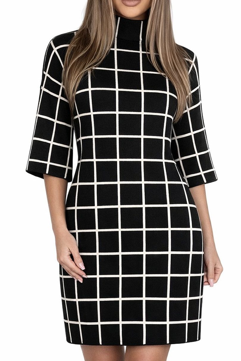 Mississhop Strickkleid Modisches Feinstrickkleid Longshirt in stilvollen Mustern M.423