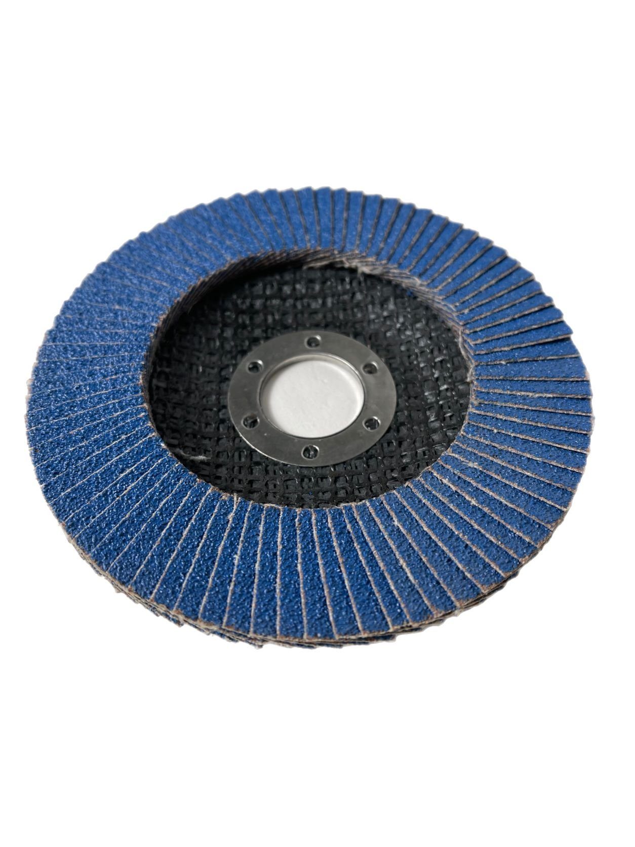 Schleifscheibe Blau Fächerschleifscheiben 125mm (Packung) flach P100 10x, VaGo-Tools