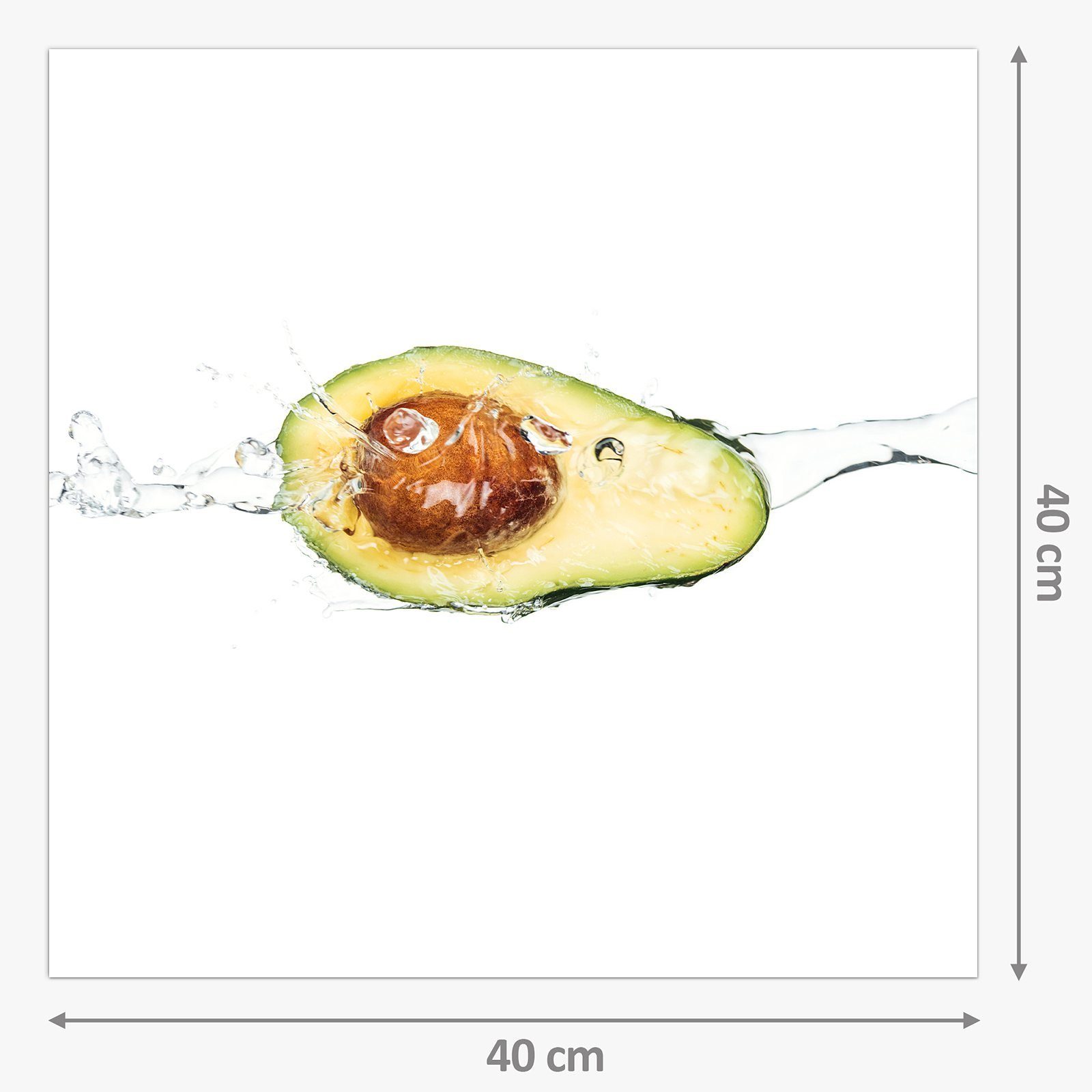 Motiv Primedeco in mit Avocado Küchenrückwand Spritzschutz Küchenrückwand Wasserwelle Glas